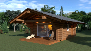 Günstiges Blockhaus- Typ 01