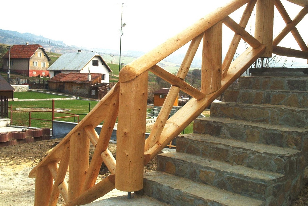 Blockhausartige Treppen