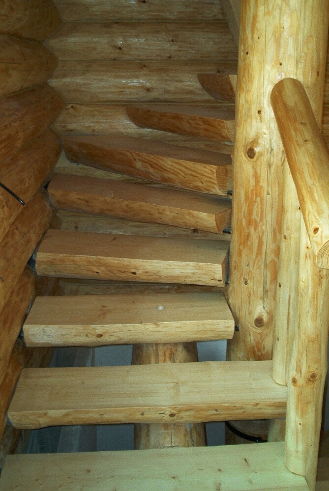 Blockhausartige Treppen