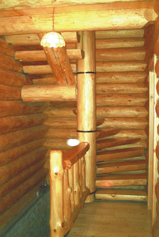 Blockhausartige Treppen