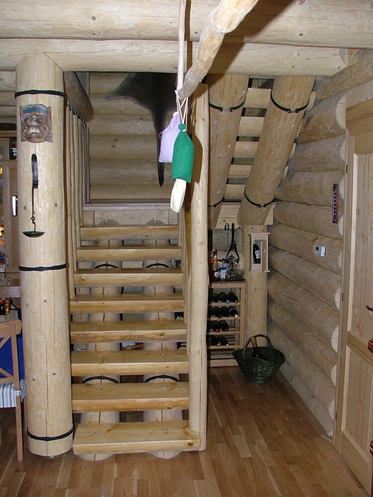 Blockhausartige Treppen