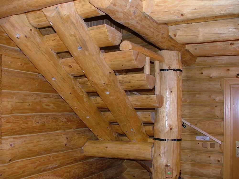 Blockhausartige Treppen