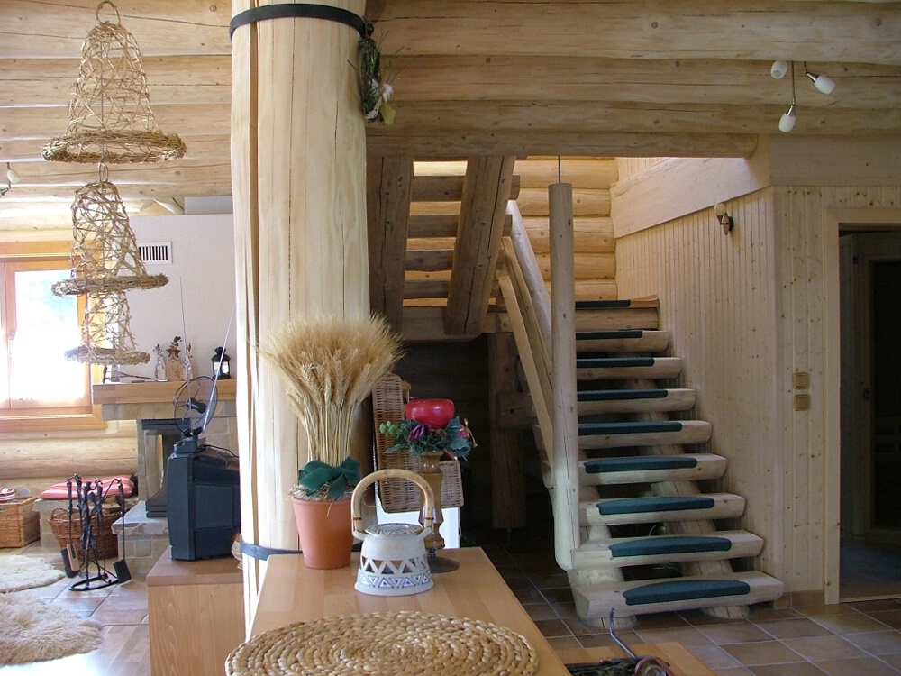 Blockhausartige Treppen