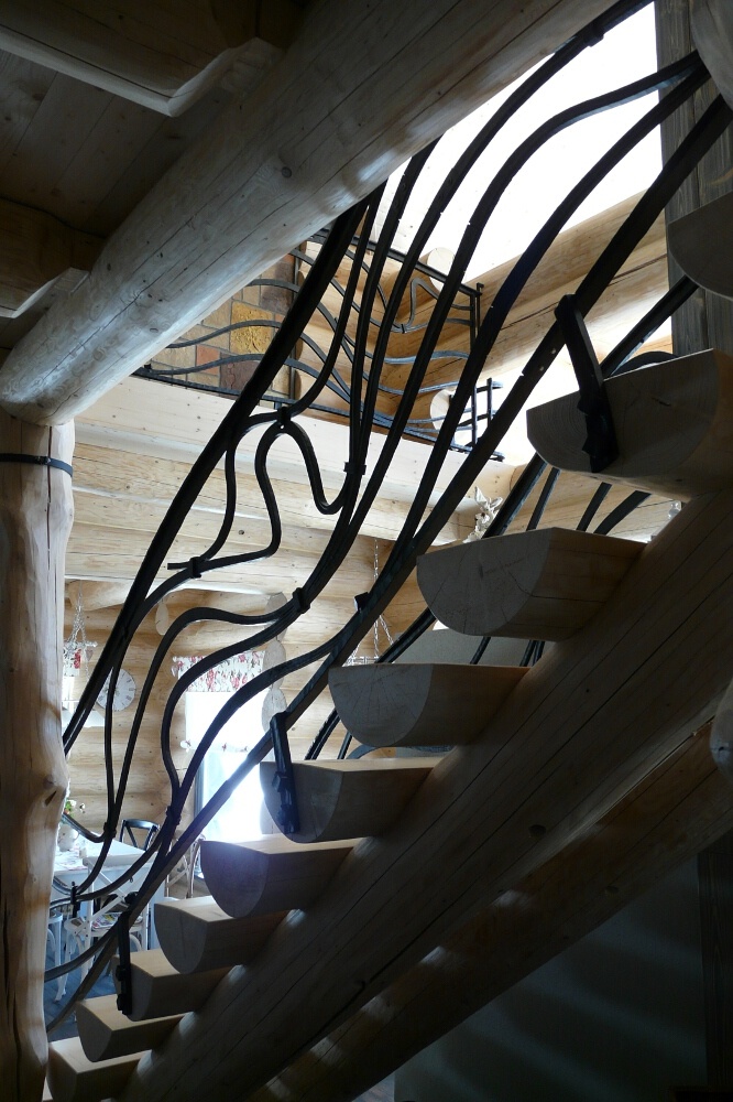 Blockhausartige Treppen