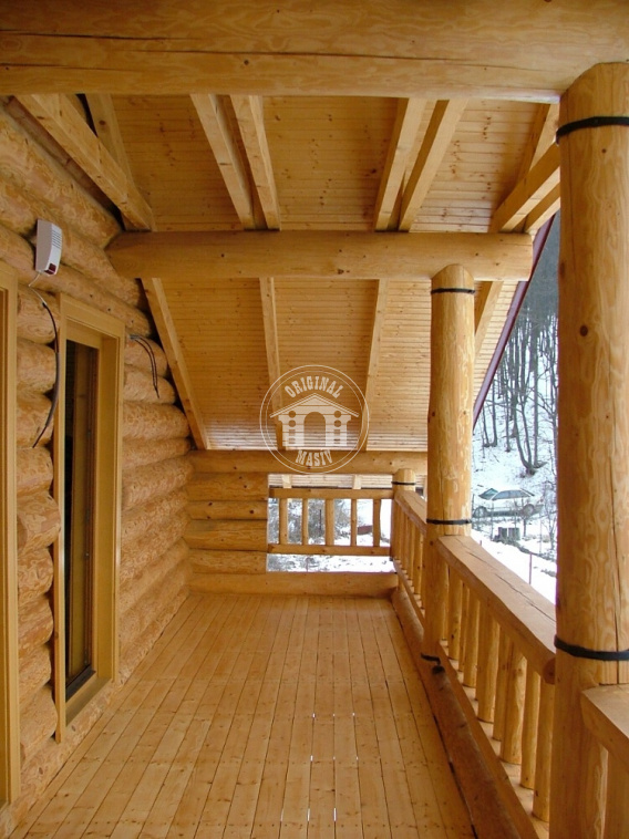 Blockhaus–Einfamilienhaus – Terrasse