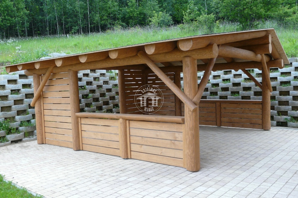 Blockhausartiger Pavillon