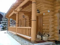 Blockhaus–Einfamilienhaus – Terrasse